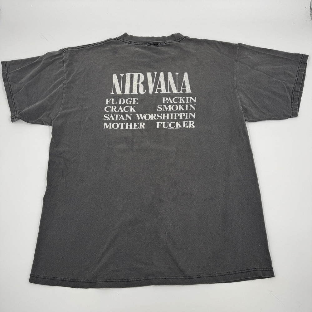 Nirvana Circles of Hell Vintage Graphic T-Shirt Faded Black Distressed XL - Picture 15 of 16
